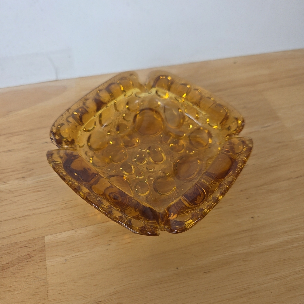 Libbey Amber Glass Ash Tray Decorative Bowl 4 Inch **